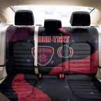 Personalized Melbourne Football Back Car Seat Cover Easter Egg Pattern Red Navy Tribal Dot Art Style
