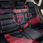 Personalized Melbourne Football Back Car Seat Cover Easter Egg Pattern Red Navy Tribal Dot Art Style