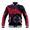 Personalized Melbourne Football Baseball Jacket Easter Egg Pattern Red Navy Tribal Dot Art Style