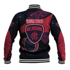 Personalized Melbourne Football Baseball Jacket Easter Egg Pattern Red Navy Tribal Dot Art Style