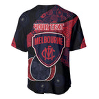 Personalized Melbourne Football Baseball Jersey Easter Egg Pattern Red Navy Tribal Dot Art Style