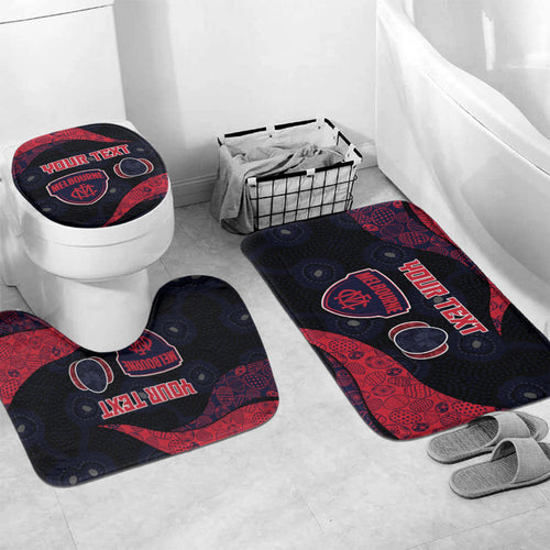 Personalized Melbourne Football Bathroom Set Easter Egg Pattern Red Navy Tribal Dot Art Style