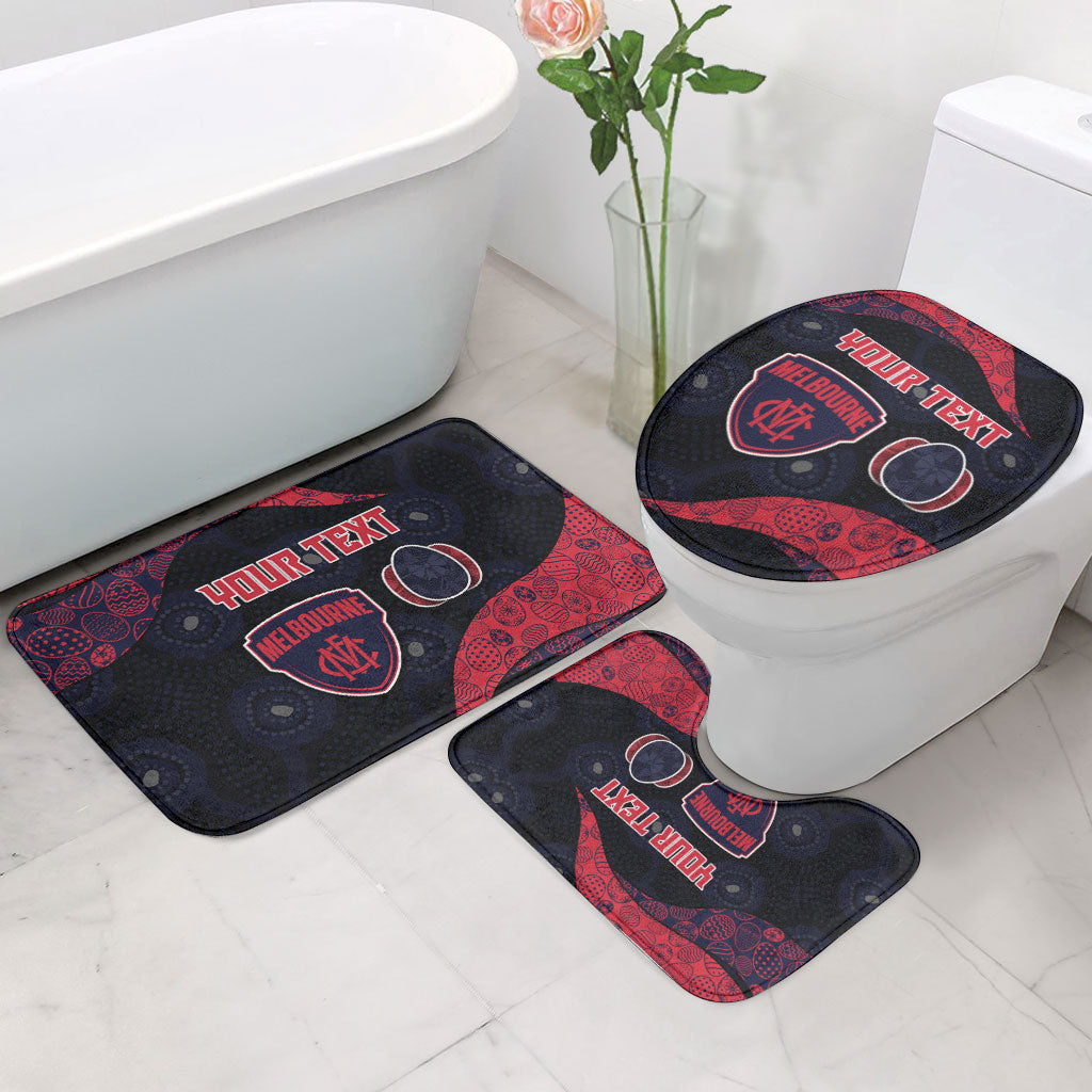 Personalized Melbourne Football Bathroom Set Easter Egg Pattern Red Navy Tribal Dot Art Style
