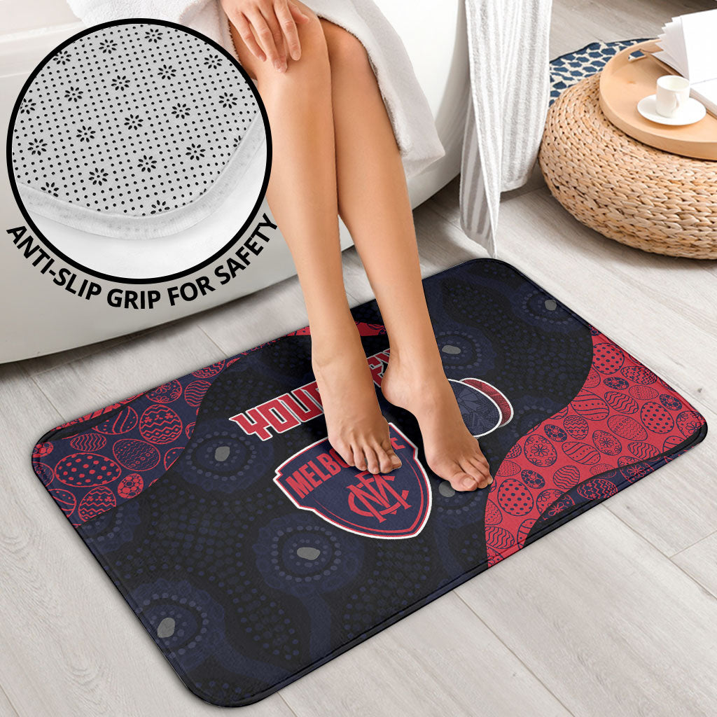 Personalized Melbourne Football Bathroom Set Easter Egg Pattern Red Navy Tribal Dot Art Style