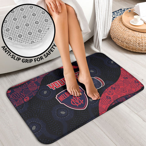 Personalized Melbourne Football Bathroom Set Easter Egg Pattern Red Navy Tribal Dot Art Style