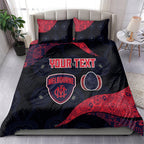 Personalized Melbourne Football Bedding Set Easter Egg Pattern Red Navy Tribal Dot Art Style