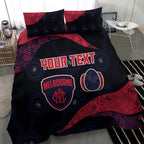 Personalized Melbourne Football Bedding Set Easter Egg Pattern Red Navy Tribal Dot Art Style
