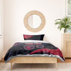 Personalized Melbourne Football Bedding Set Easter Egg Pattern Red Navy Tribal Dot Art Style