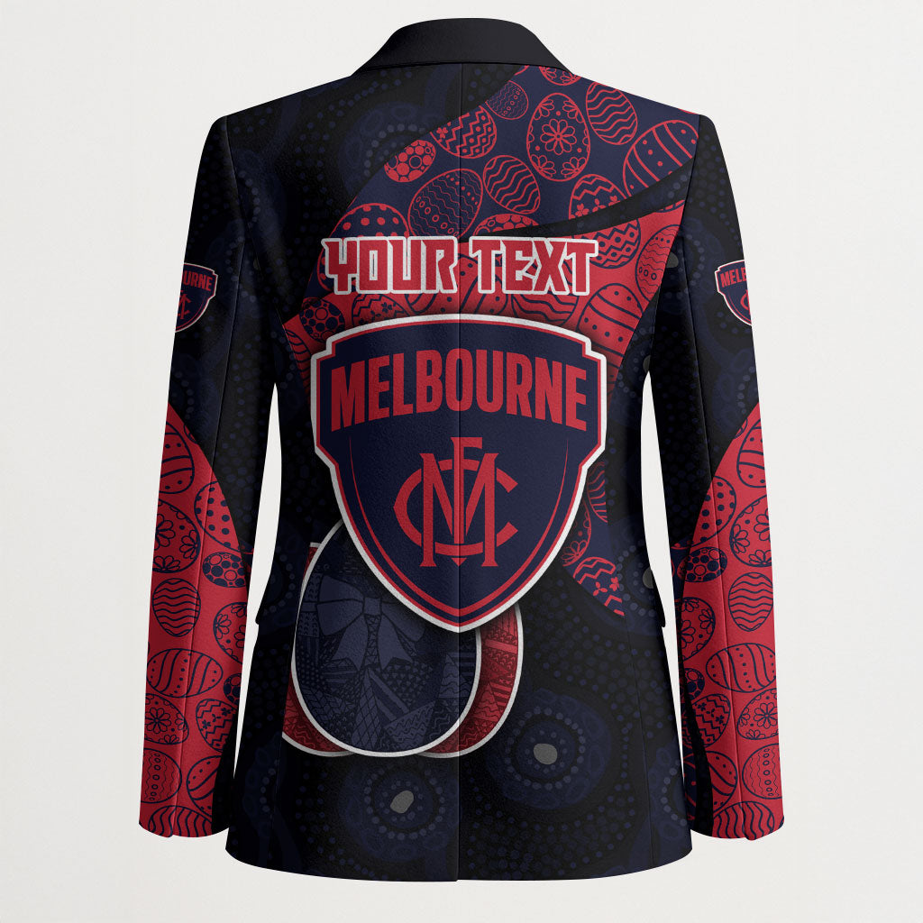 Personalized Melbourne Football Blazer Easter Egg Pattern Red Navy Tribal Dot Art Style