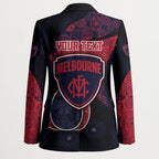 Personalized Melbourne Football Blazer Easter Egg Pattern Red Navy Tribal Dot Art Style