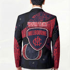 Personalized Melbourne Football Blazer Easter Egg Pattern Red Navy Tribal Dot Art Style