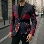 Personalized Melbourne Football Blazer Easter Egg Pattern Red Navy Tribal Dot Art Style