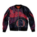 Personalized Melbourne Football Bomber Jacket Easter Egg Pattern Red Navy Tribal Dot Art Style