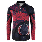 Personalized Melbourne Football Button Sweatshirt Easter Egg Pattern Red Navy Tribal Dot Art Style