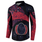 Personalized Melbourne Football Button Sweatshirt Easter Egg Pattern Red Navy Tribal Dot Art Style