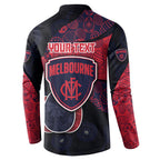 Personalized Melbourne Football Button Sweatshirt Easter Egg Pattern Red Navy Tribal Dot Art Style