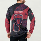 Personalized Melbourne Football Button Sweatshirt Easter Egg Pattern Red Navy Tribal Dot Art Style