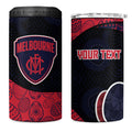 Personalized Melbourne Football 4 in 1 Can Cooler Tumbler Easter Egg Pattern Red Navy Tribal Dot Art Style
