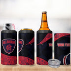 Personalized Melbourne Football 4 in 1 Can Cooler Tumbler Easter Egg Pattern Red Navy Tribal Dot Art Style