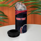 Personalized Melbourne Football 4 in 1 Can Cooler Tumbler Easter Egg Pattern Red Navy Tribal Dot Art Style