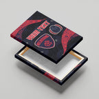 Personalized Melbourne Football Canvas Wall Art Easter Egg Pattern Red Navy Tribal Dot Art Style