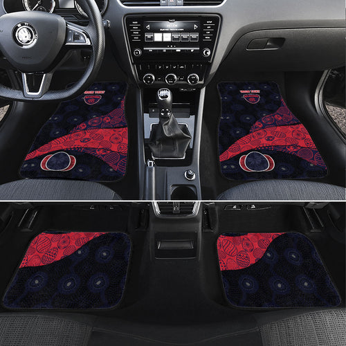 Personalized Melbourne Football Car Mats Easter Egg Pattern Red Navy Tribal Dot Art Style