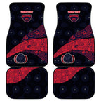 Personalized Melbourne Football Car Mats Easter Egg Pattern Red Navy Tribal Dot Art Style