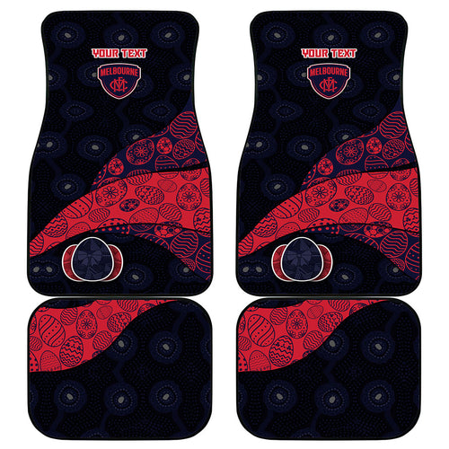 Personalized Melbourne Football Car Mats Easter Egg Pattern Red Navy Tribal Dot Art Style