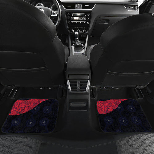 Personalized Melbourne Football Car Mats Easter Egg Pattern Red Navy Tribal Dot Art Style