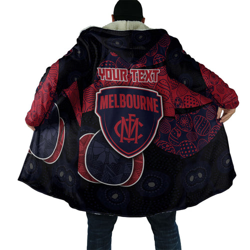 Personalized Melbourne Football Cloak Easter Egg Pattern Red Navy Tribal Dot Art Style