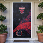 Personalized Melbourne Football Door Cover Easter Egg Pattern Red Navy Tribal Dot Art Style