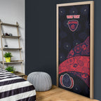 Personalized Melbourne Football Door Cover Easter Egg Pattern Red Navy Tribal Dot Art Style