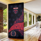 Personalized Melbourne Football Door Cover Easter Egg Pattern Red Navy Tribal Dot Art Style