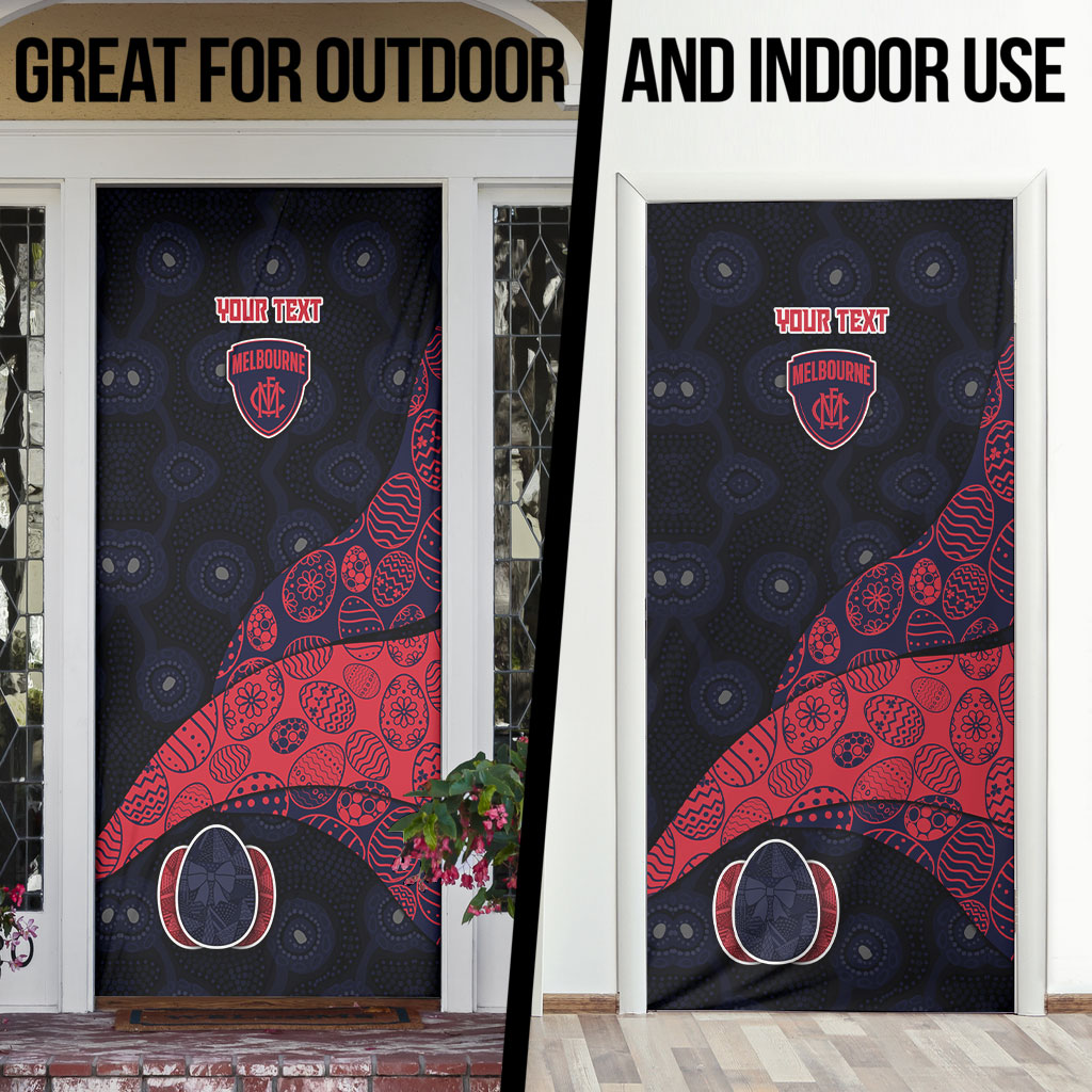 Personalized Melbourne Football Door Cover Easter Egg Pattern Red Navy Tribal Dot Art Style