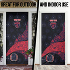 Personalized Melbourne Football Door Cover Easter Egg Pattern Red Navy Tribal Dot Art Style