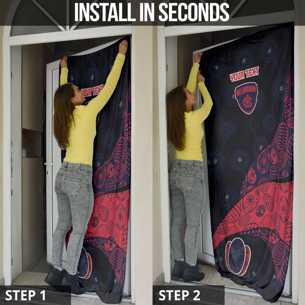 Personalized Melbourne Football Door Cover Easter Egg Pattern Red Navy Tribal Dot Art Style