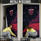 Personalized Melbourne Football Door Cover Easter Egg Pattern Red Navy Tribal Dot Art Style