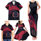Personalized Melbourne Football Family Matching Tank Maxi Dress and Hawaiian Shirt Easter Egg Pattern Red Navy Tribal Dot Art Style