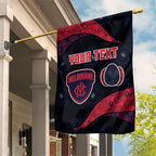 Personalized Melbourne Football Garden Flag Easter Egg Pattern Red Navy Tribal Dot Art Style