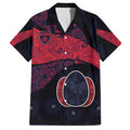 Personalized Melbourne Football Hawaiian Shirt Easter Egg Pattern Red Navy Tribal Dot Art Style