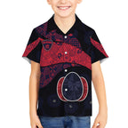Personalized Melbourne Football Hawaiian Shirt Easter Egg Pattern Red Navy Tribal Dot Art Style