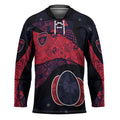 Personalized Melbourne Football Hockey Jersey Easter Egg Pattern Red Navy Tribal Dot Art Style