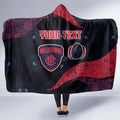 Personalized Melbourne Football Hooded Blanket Easter Egg Pattern Red Navy Tribal Dot Art Style