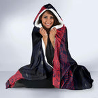 Personalized Melbourne Football Hooded Blanket Easter Egg Pattern Red Navy Tribal Dot Art Style