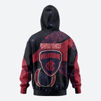 Personalized Melbourne Football Hoodie Easter Egg Pattern Red Navy Tribal Dot Art Style
