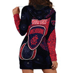 Personalized Melbourne Football Hoodie Dress Easter Egg Pattern Red Navy Tribal Dot Art Style