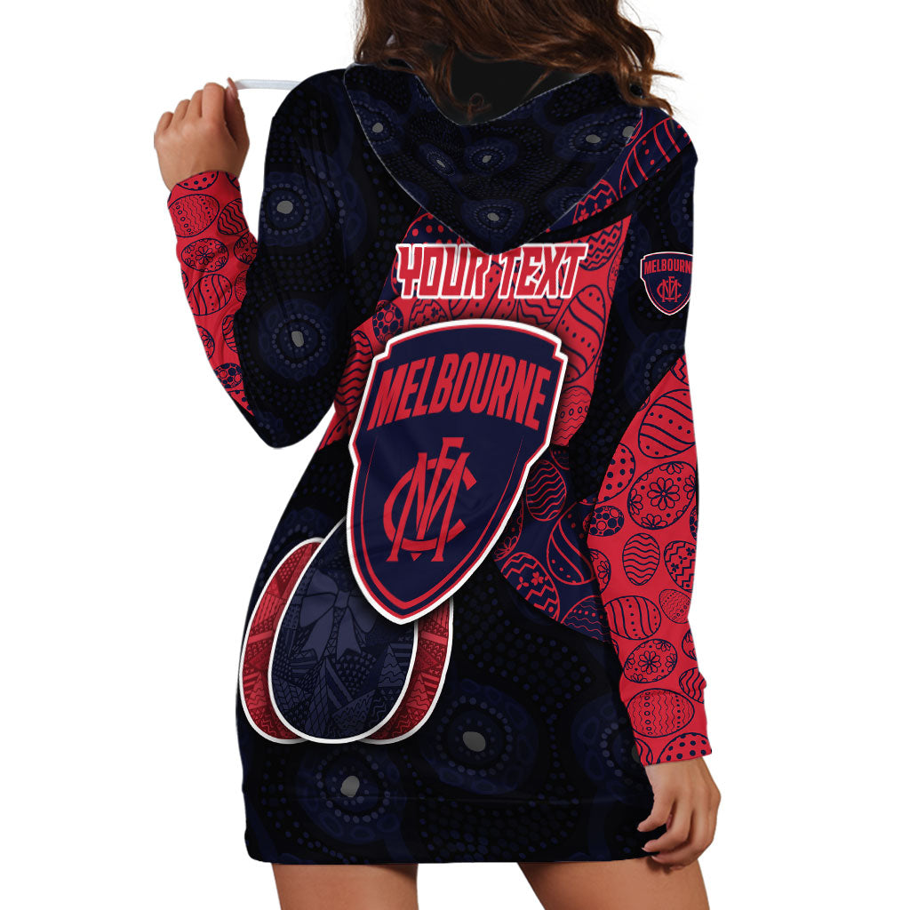 Personalized Melbourne Football Hoodie Dress Easter Egg Pattern Red Navy Tribal Dot Art Style