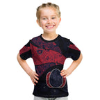 Personalized Melbourne Football Kid T Shirt Easter Egg Pattern Red Navy Tribal Dot Art Style