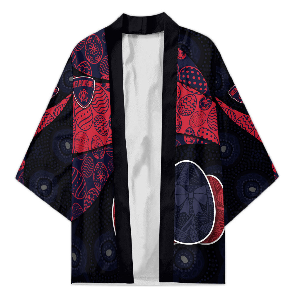 Personalized Melbourne Football Kimono Easter Egg Pattern Red Navy Tribal Dot Art Style