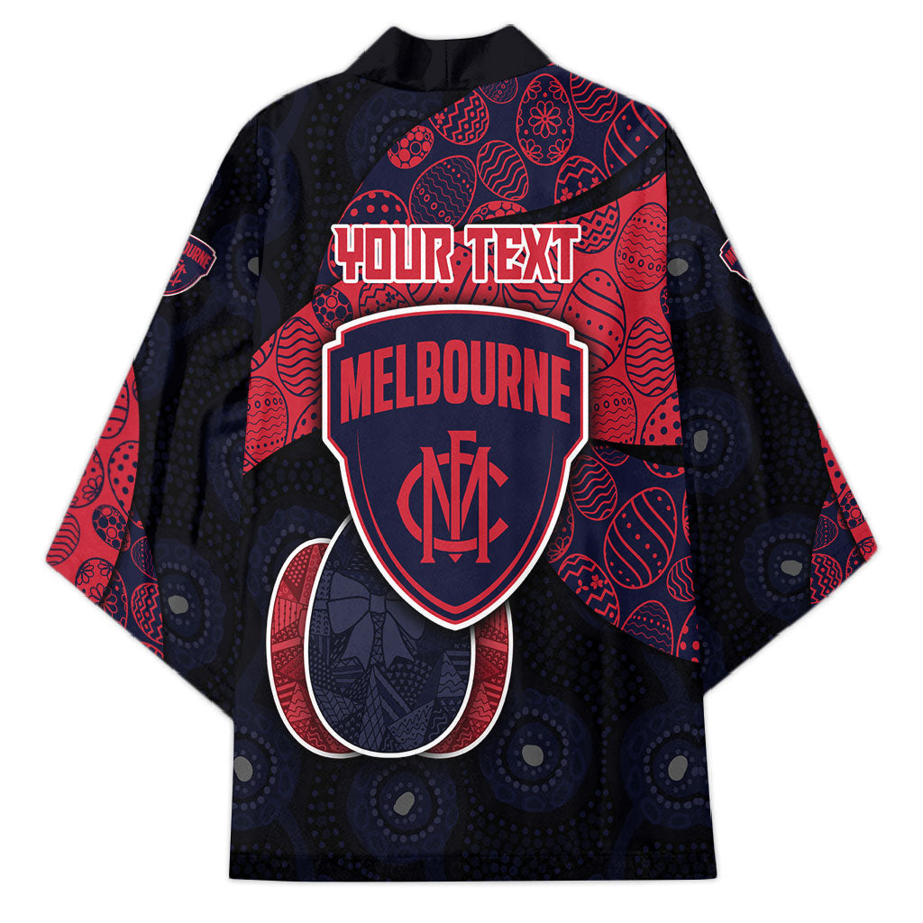 Personalized Melbourne Football Kimono Easter Egg Pattern Red Navy Tribal Dot Art Style